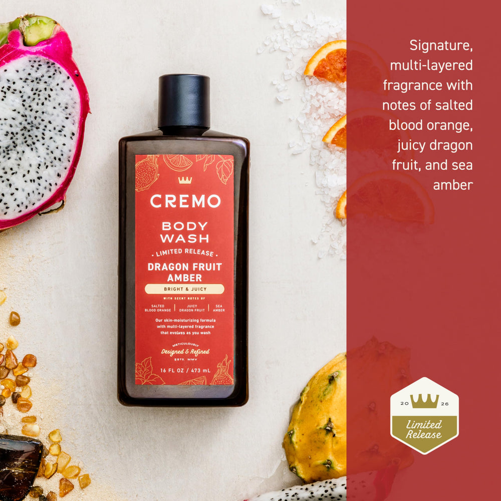 Cremo Rich Lather action reveals luxurious foam for a spa-like wash.