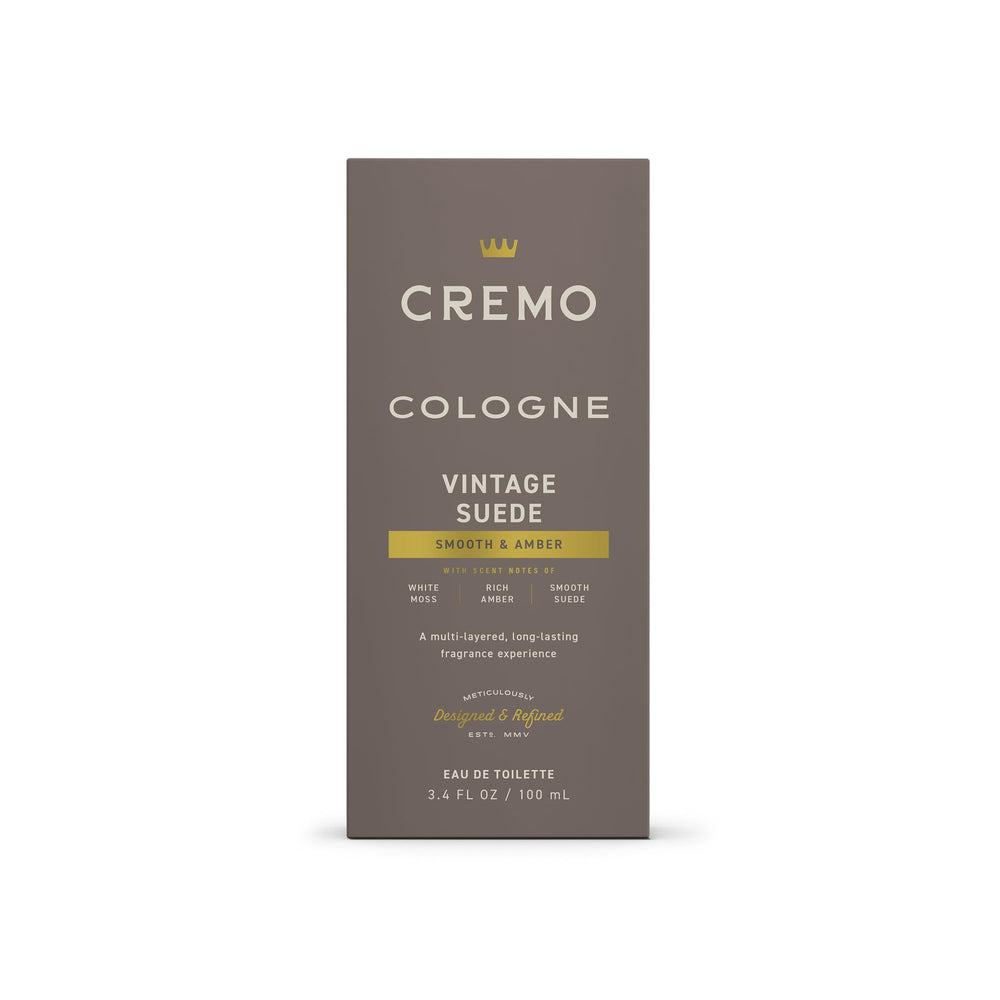 Vintage Suede collection banner signals cohesive line and versatile fragrance family