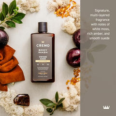 Cremo Vintage Suede rich lather demonstrates moisturizing cleansing