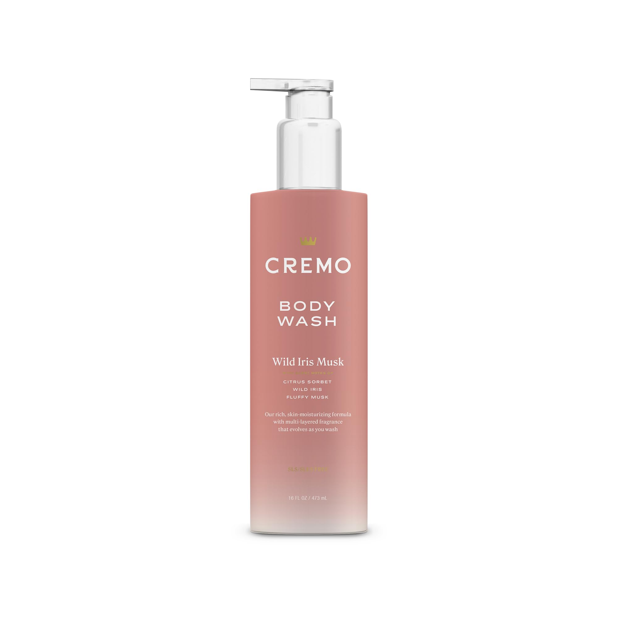 Cremo Wild Iris Musk bottle showcases premium packaging and inviting citrus sorbet notes.