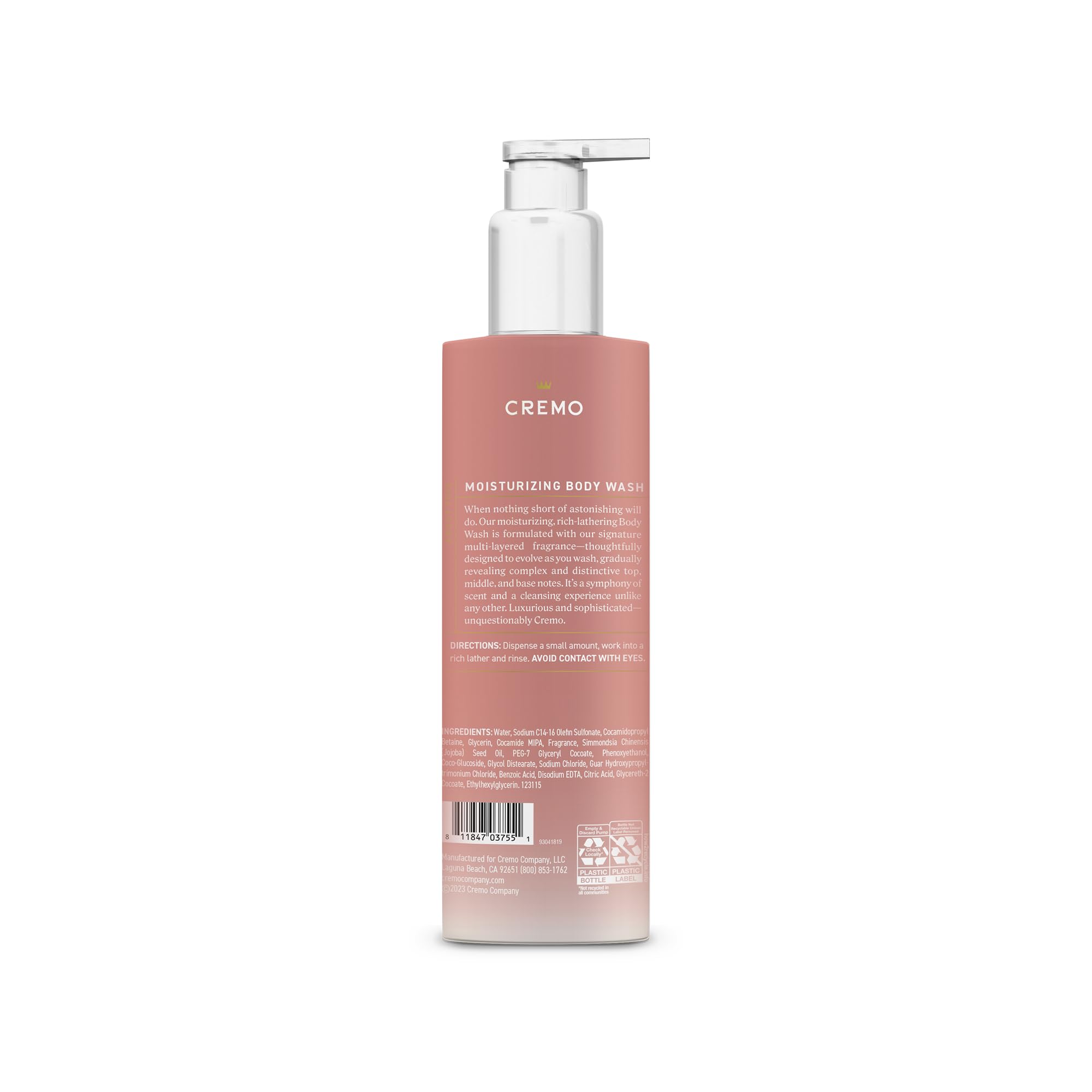 Cremo Wild Iris Musk ingredients list hints at premium formulation.