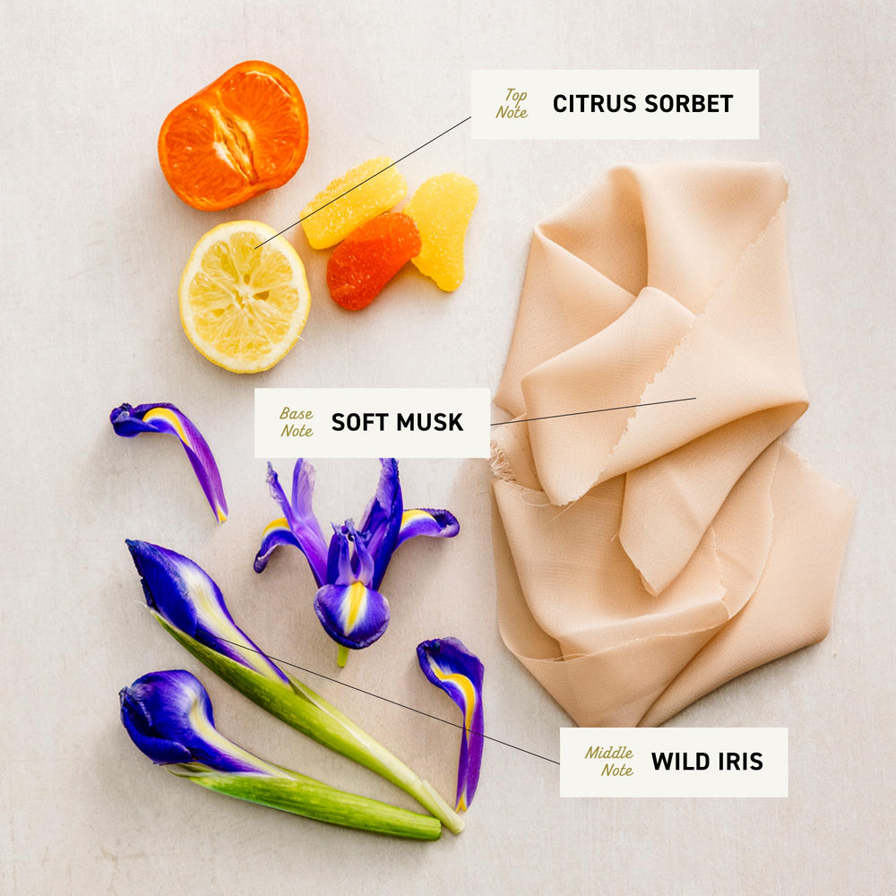 Cremo Wild Iris Musk packaging on display emphasizes luxury and refinement.