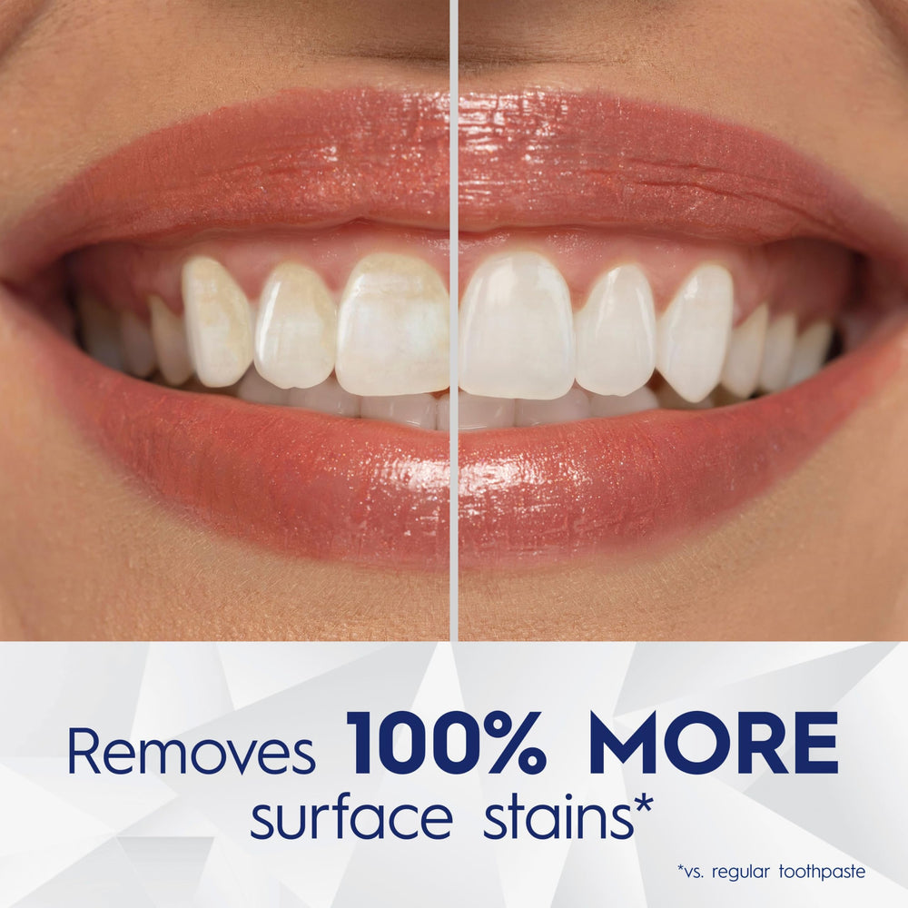 Crest 3D White Brilliance Blast on-brush paste application showing whitening action