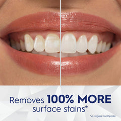 Crest 3D White Brilliance brushing foam with peppermint freshness provides a refreshing start.