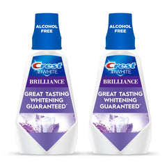 Crest 3D White Brilliance mouthwash bottle front view for a bright, fresh smile