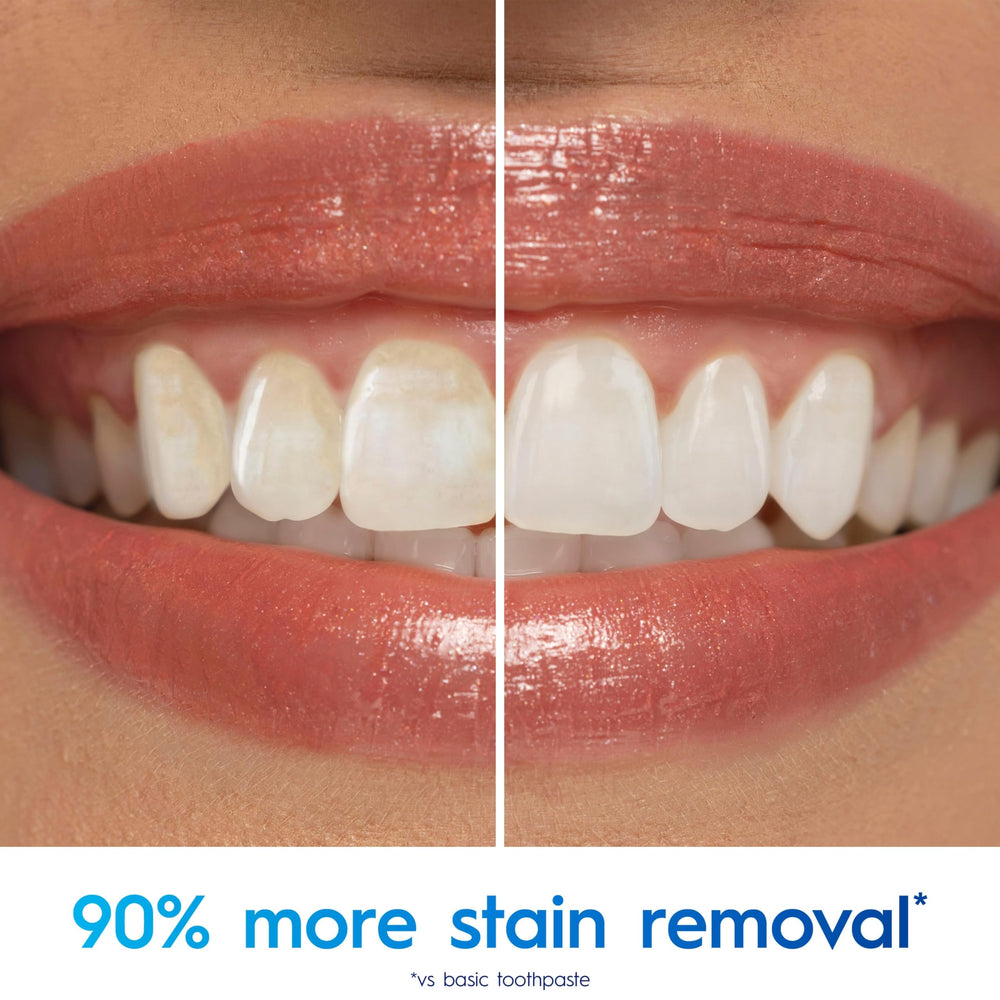 Crest 3D White Whitening Therapy Pack 3-tubes displays value for daily whitening routine.