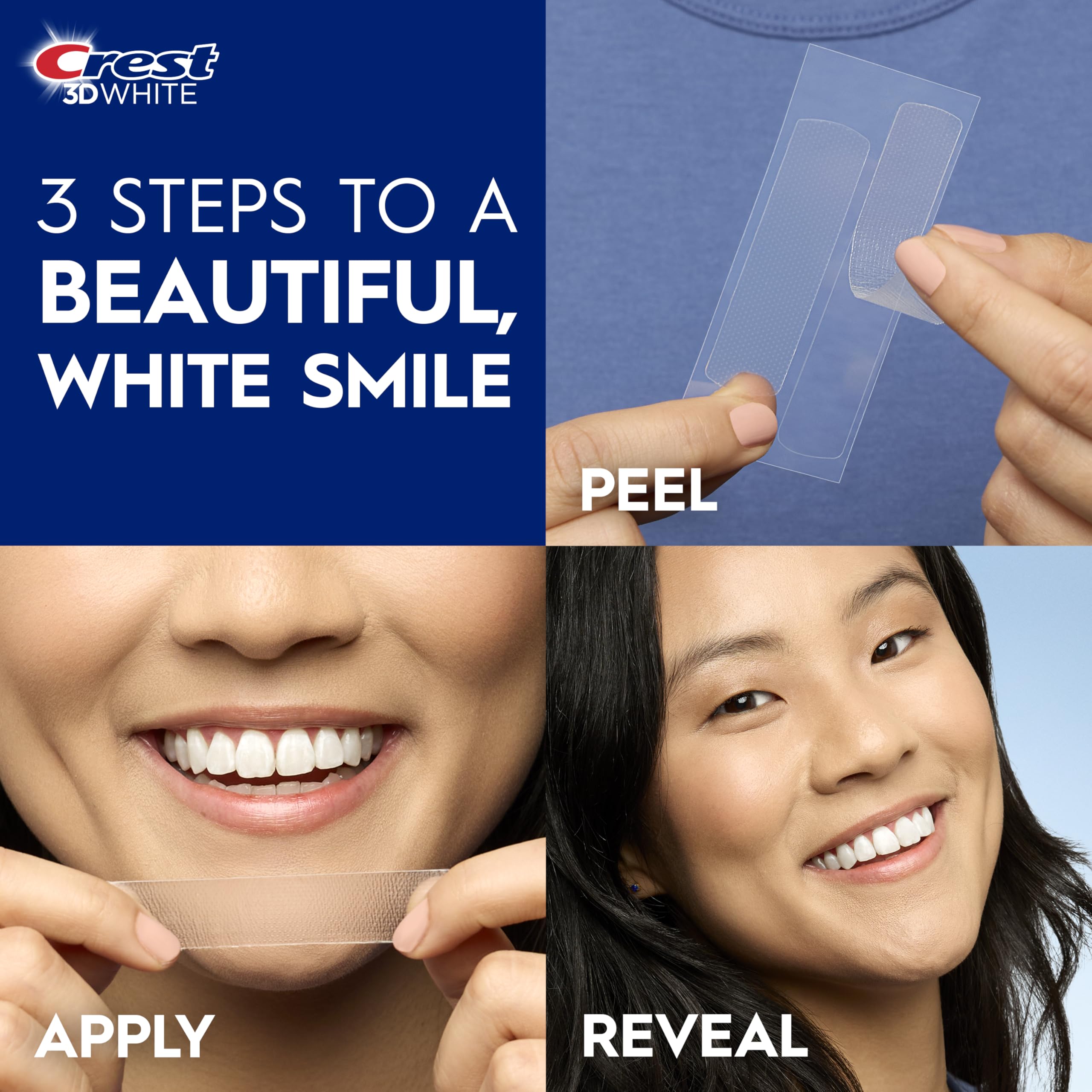 Crest 3D Whitestrips 1 Hour Express option for faster whitening.