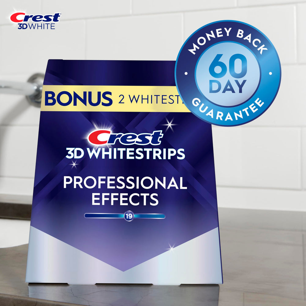Crest 3D Whitestrips 22-day treatment calendar for gradual whitening progress.