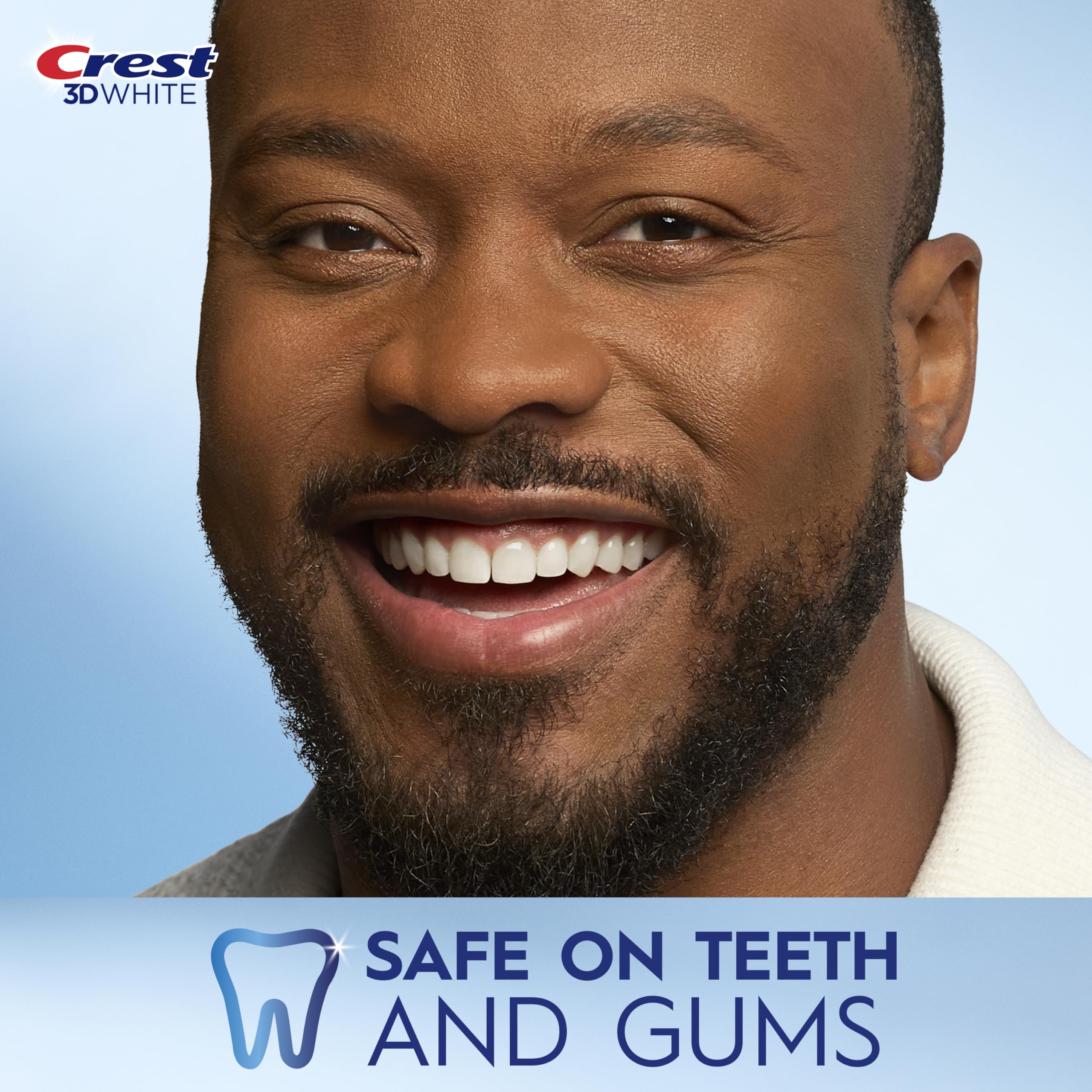Crest 3D Whitestrips 45-minute application timer for convenient whitening.