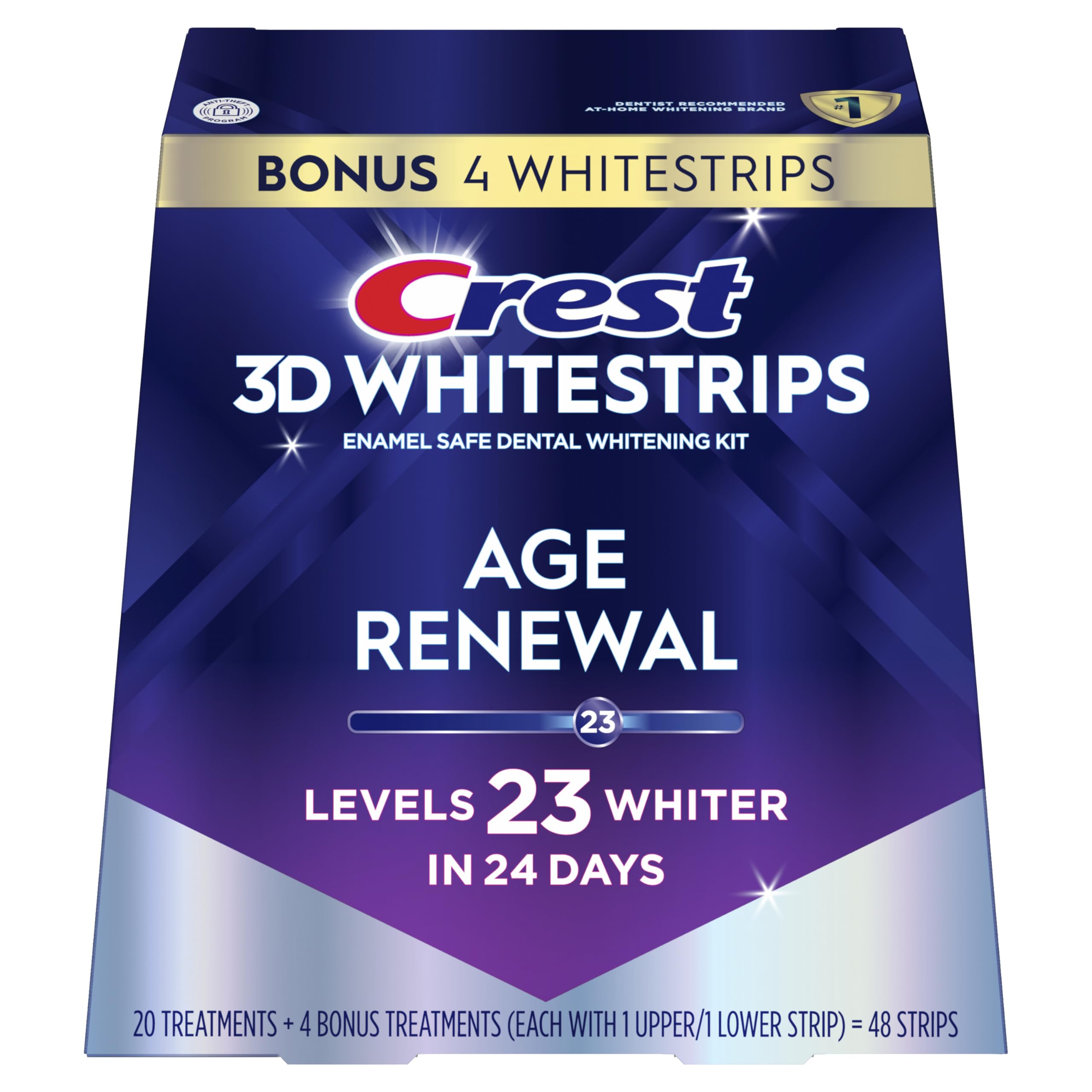 Advanced Seal Technology of Crest 3D Whitestrips Age Renewal providing a no-slip fit