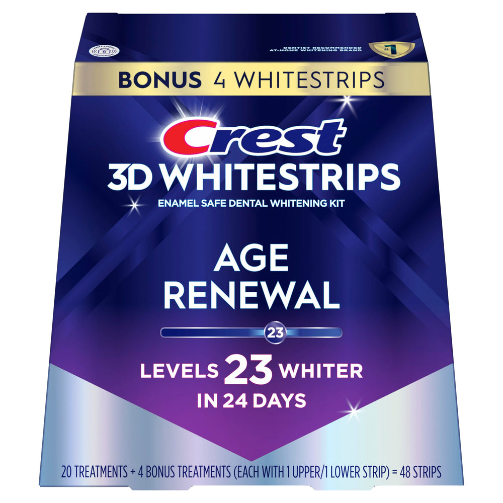 Advanced Seal Technology of Crest 3D Whitestrips Age Renewal providing a no-slip fit