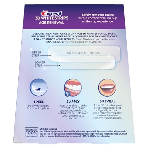 Enamel-safe whitening with Crest 3D Whitestrips Age Renewal