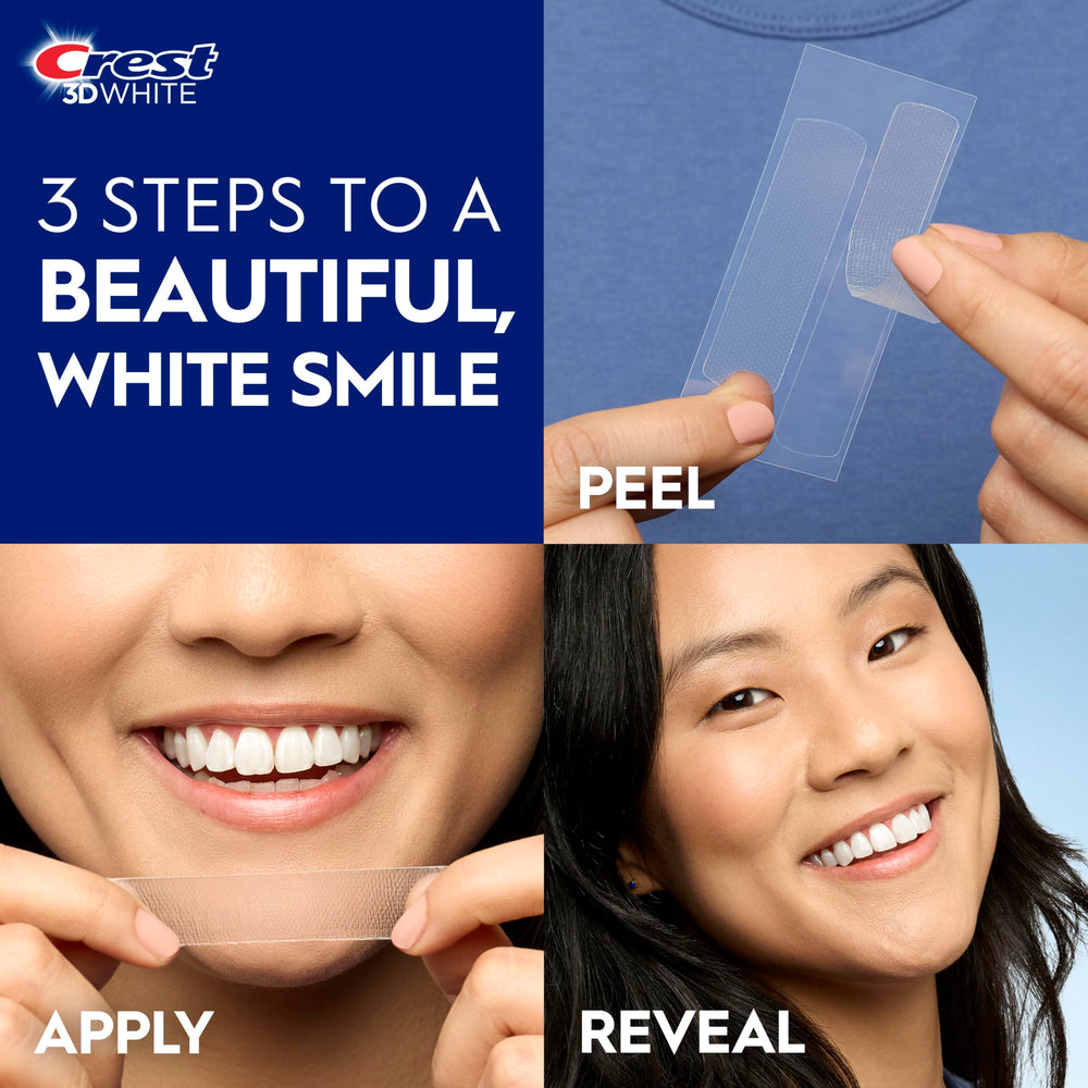 Crest 3D Whitestrips enamel-safe formula representation for comfortable whitening