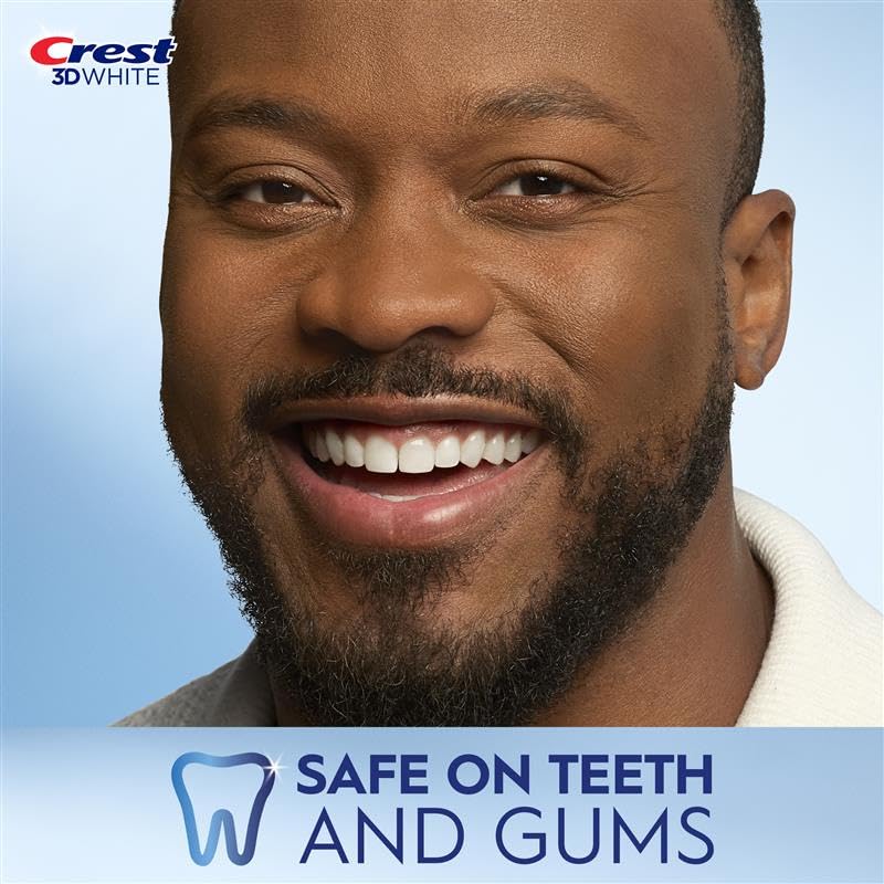 Crest 3D Whitestrips lower-teeth strip prepared for a 30-minute whitening session