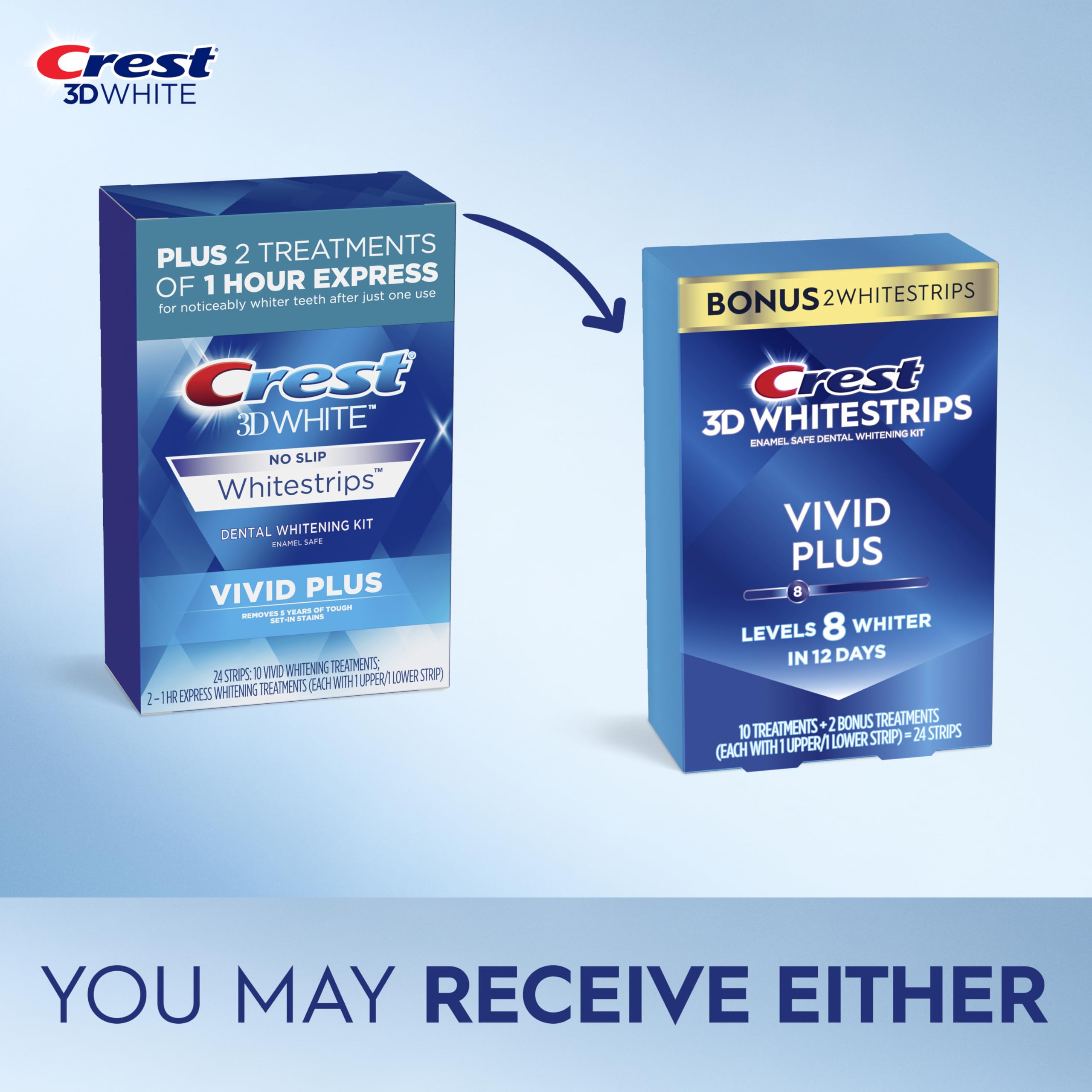 Crest 3D Whitestrips Vivid Plus bottom strip during whitening