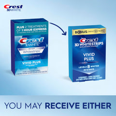 Crest 3D Whitestrips Vivid Plus bottom strip during whitening