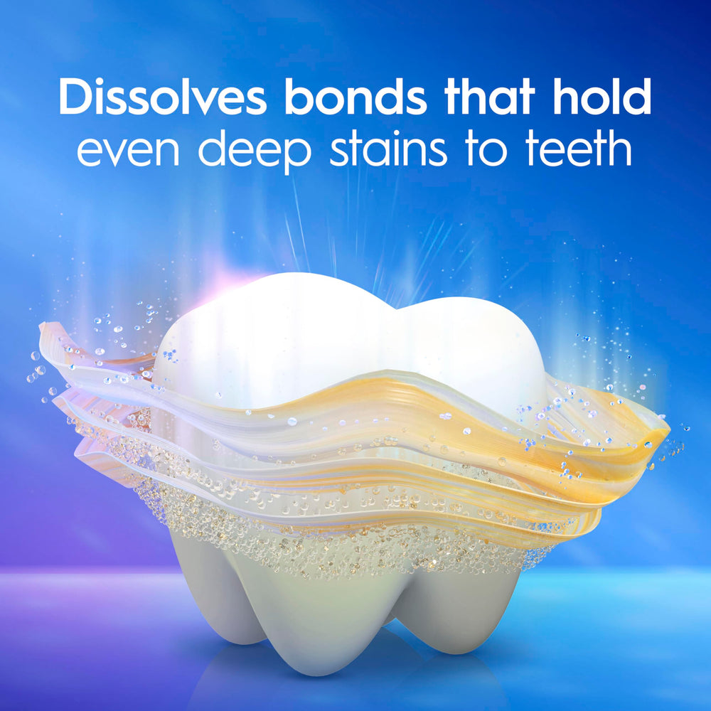Crest 3D White Brilliance enamel-safe formula label detail