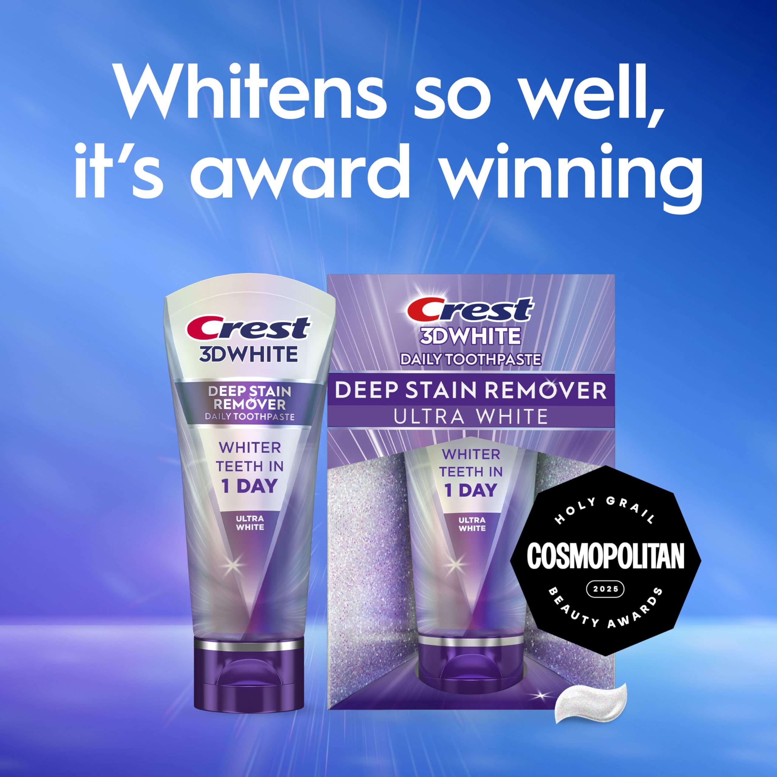 Crest 3D White Brilliance smile close-up highlighting brighter teeth