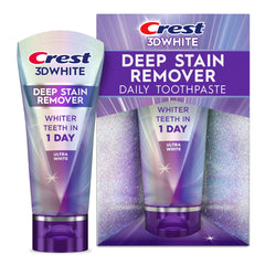 Crest 3D White Brilliance toothpaste tube front shows premium whitening packaging