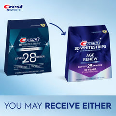 Crest 3D Whitestrips Age Renew 42 strips ready for whitening at home.