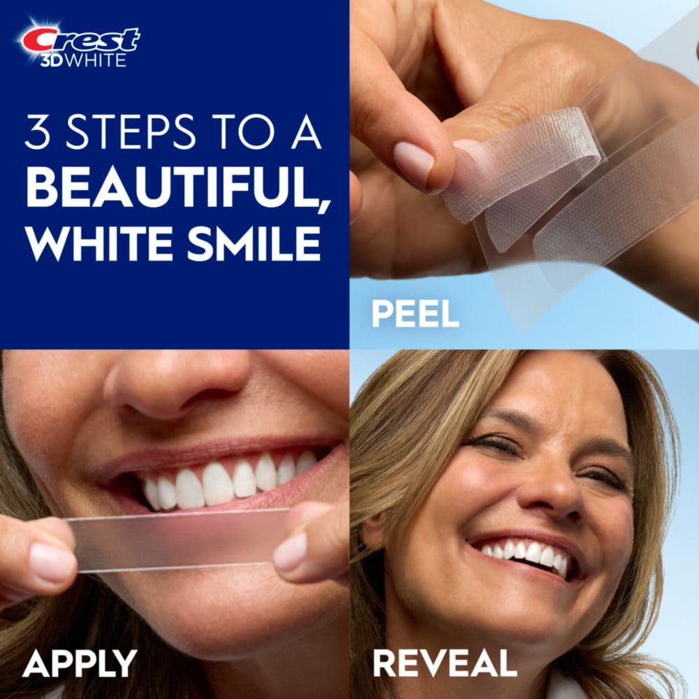 Crest 3D Whitestrips Age Renew application step shown to whiten.