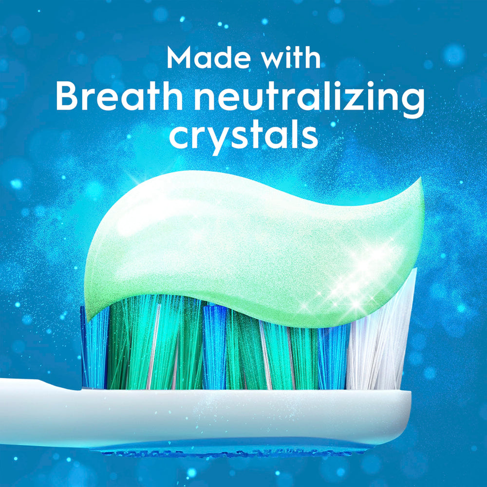 Crest neutralizes bad-breath bacteria for fresh conversations.