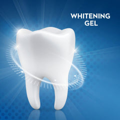 Crest Base Pro-Health Whitening Gel toothpaste on a toothbrush for fresh breath.