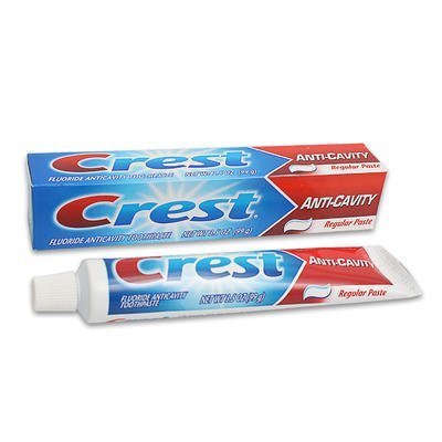 Crest Cavity Protection toothpaste 2.9 oz tube, four-pack, ideal for travel and daily brushing.