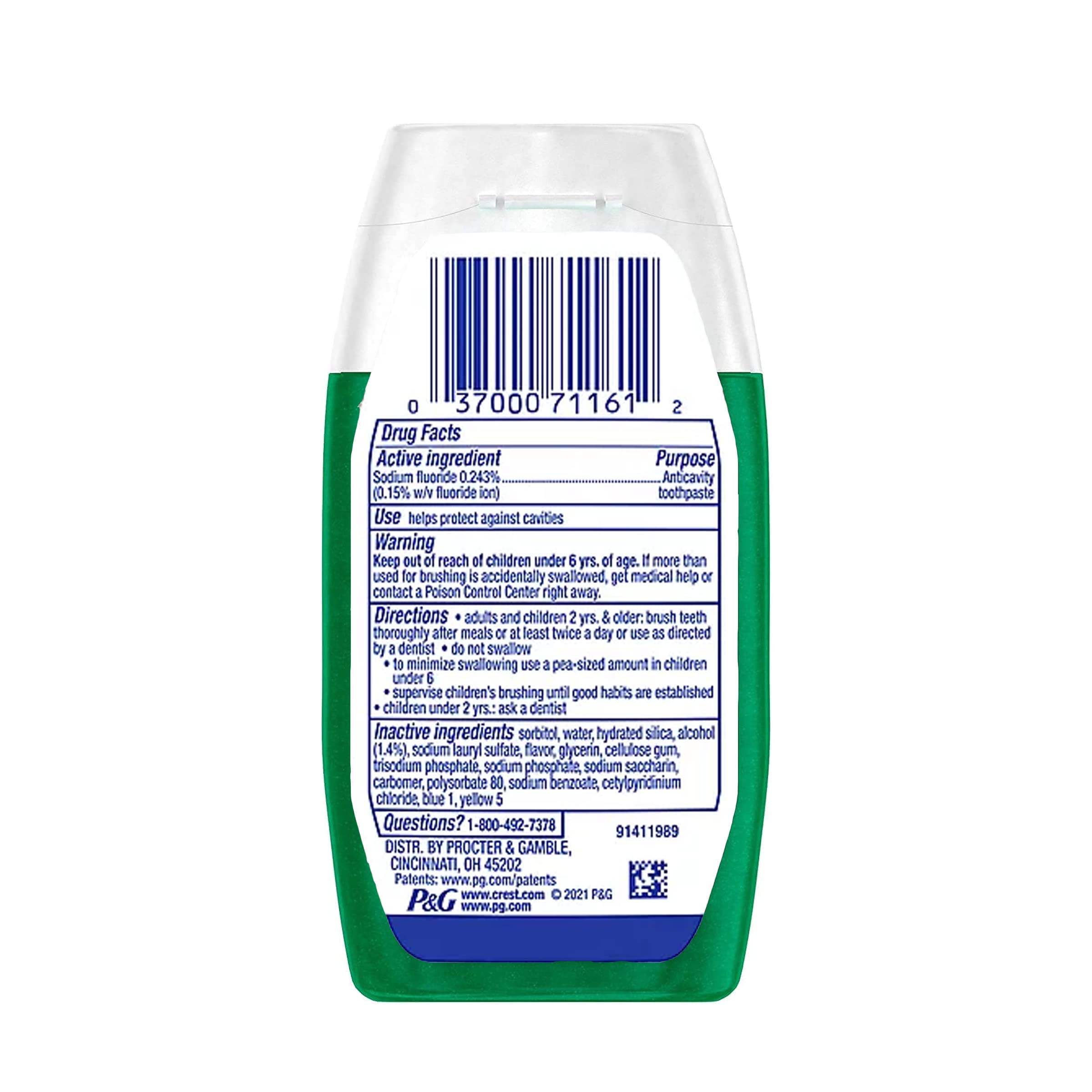 Crest Complete Whitening Plus Scope two-pack on a bathroom shelf for convenient travel and sharing.