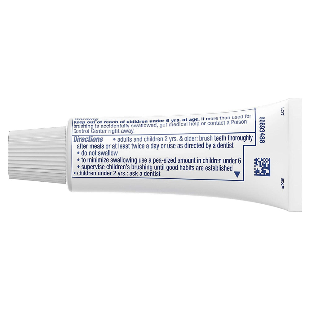 Crest Complete Whitening Scope travel-size tube shown for on-the-go freshness