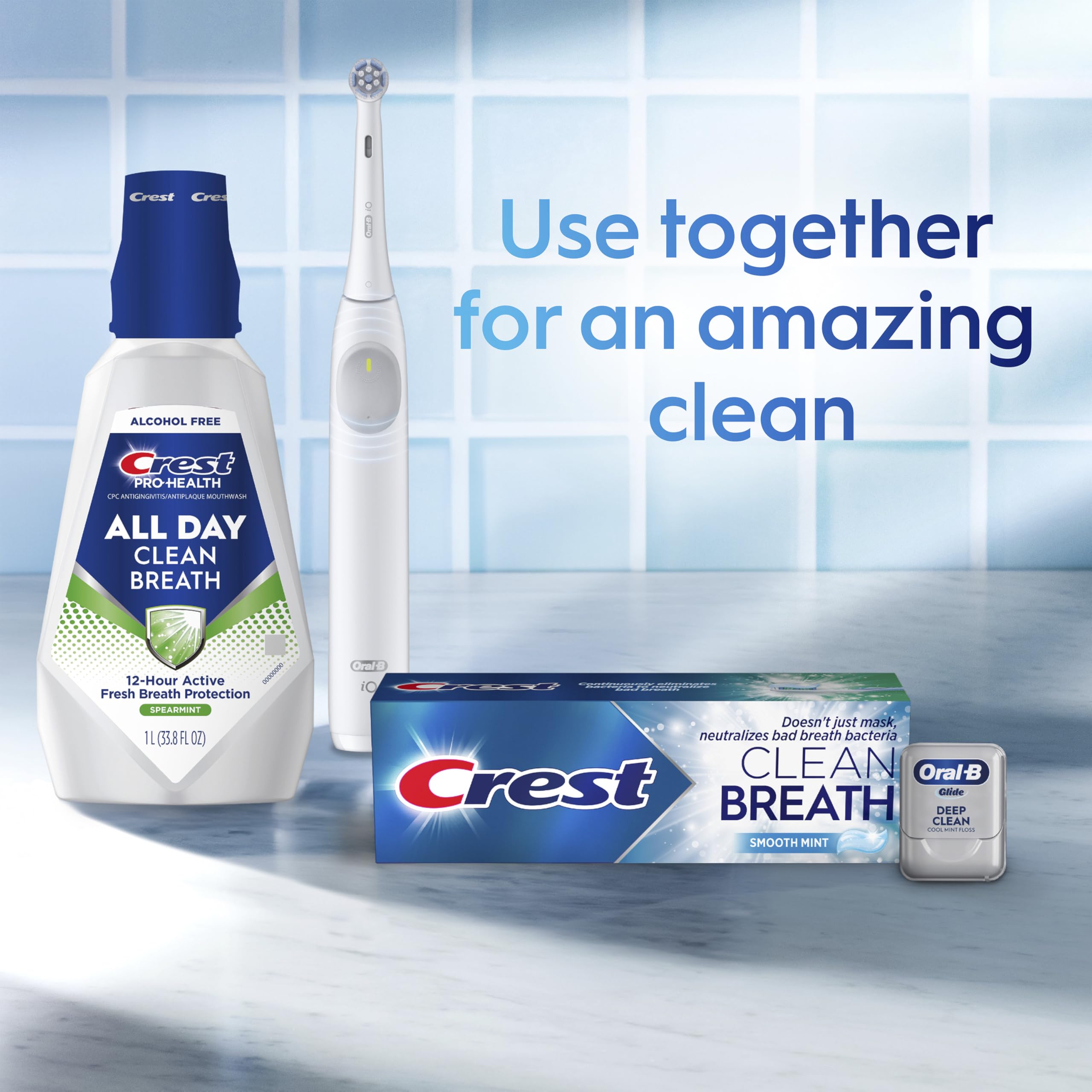 Gentle whitening and enamel strengthening with Crest Clean Breath