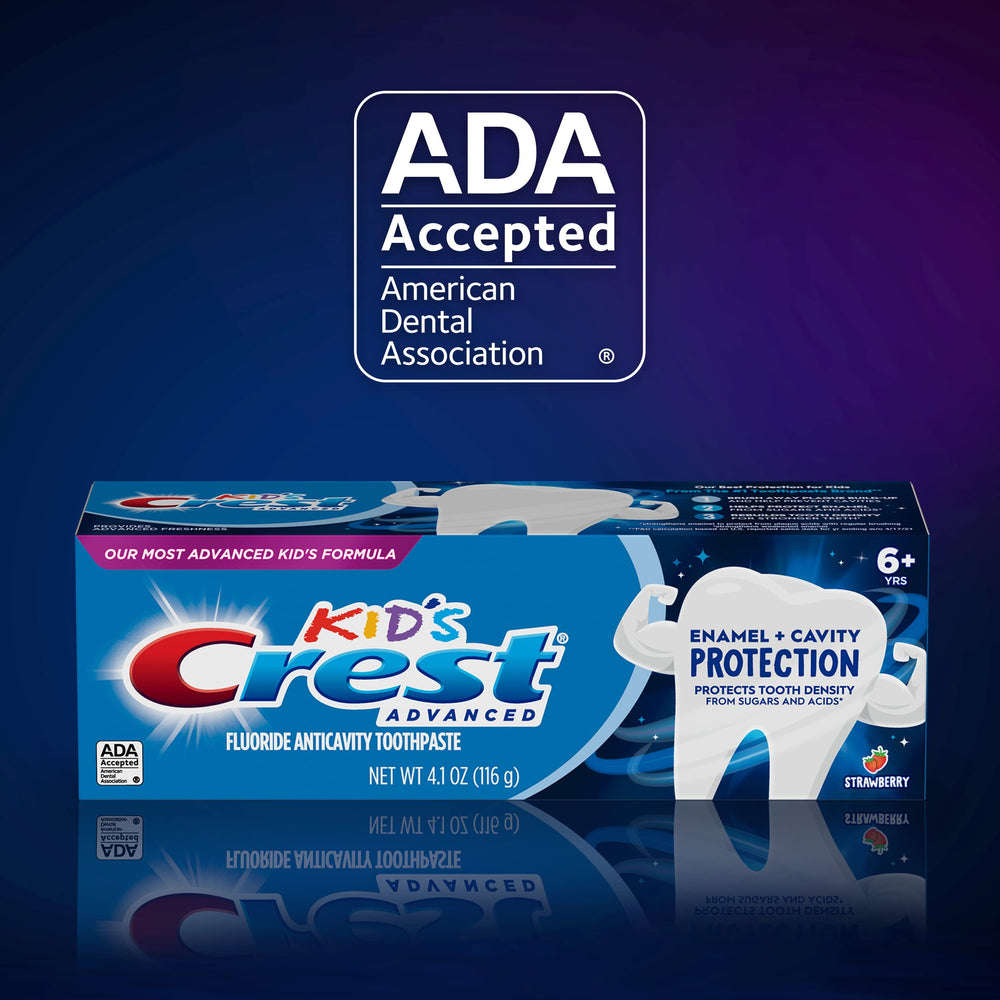 Crest Kids Enamel + Cavity Protection Toothpaste emphasizes enamel protection against sugars and acids.