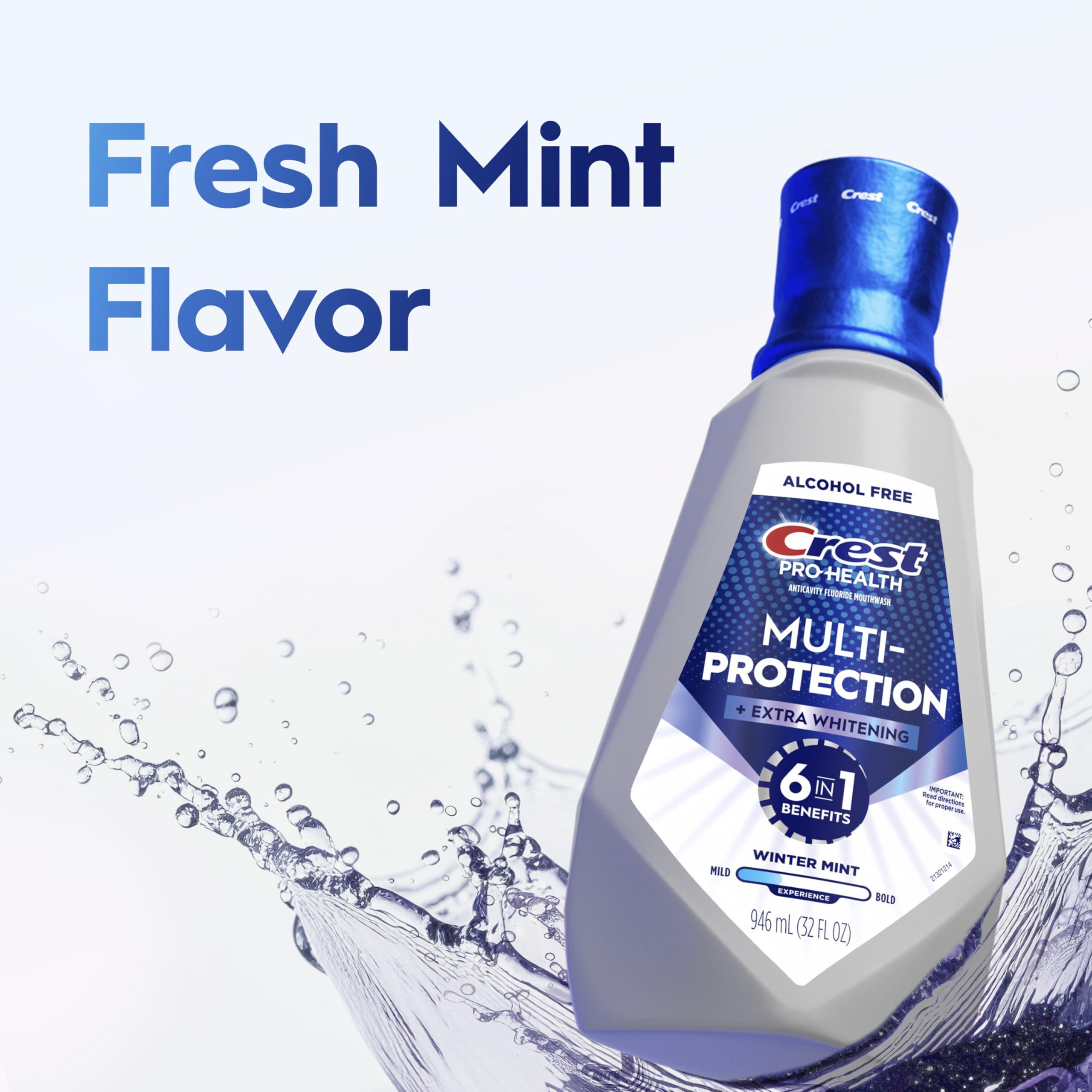 Fluoride action detail on Crest Pro-Health Advanced label