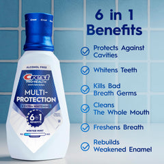 Pouring Crest Pro-Health Advanced into a glass for daily rinse