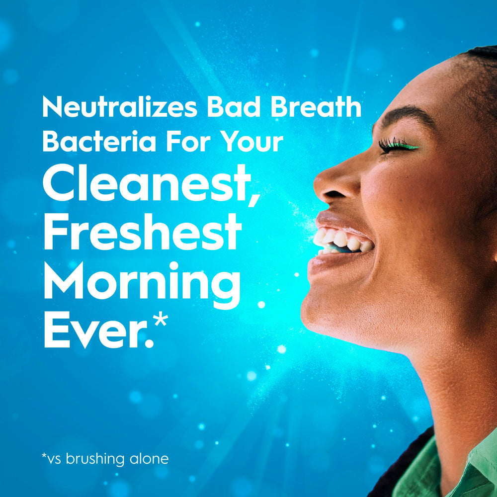 Crest Pro-Health Clean Mint Mouthwash on a bathroom counter inspires daily hygiene routine.