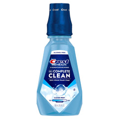 Crest Pro-Health Clean Mint Mouthwash bottle with alcohol-free formula for gentle daily use.