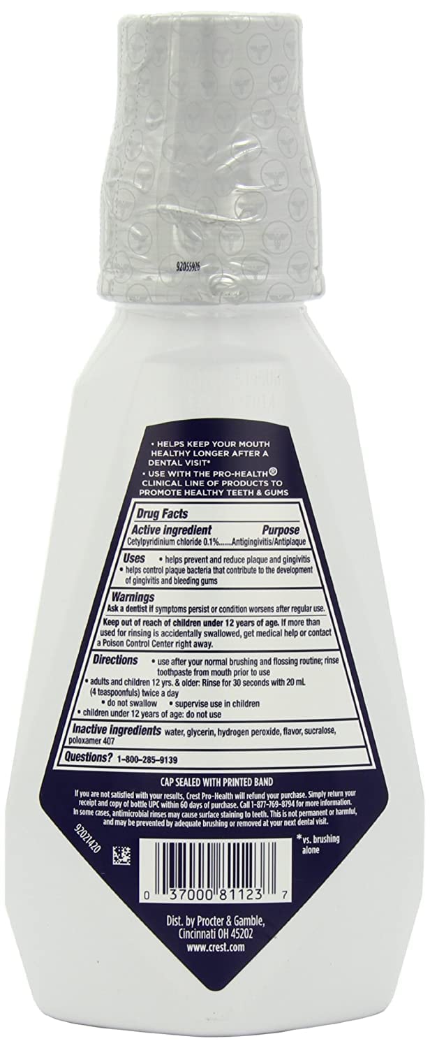 Crest Pro-Health CPC deep clean mint pour shows easy use after meals