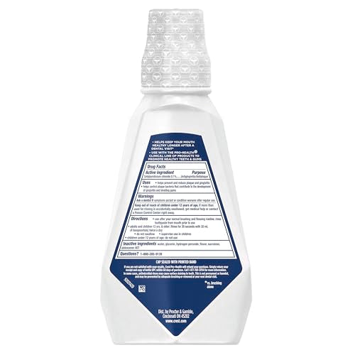 Crest Pro-Health Clinical Mouthwash bottle assembly shown in display ready set.