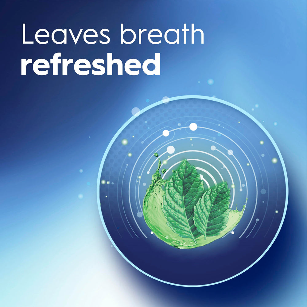 Crest Pro-Health Clinical Mouthwash cap visible for precise dosing.