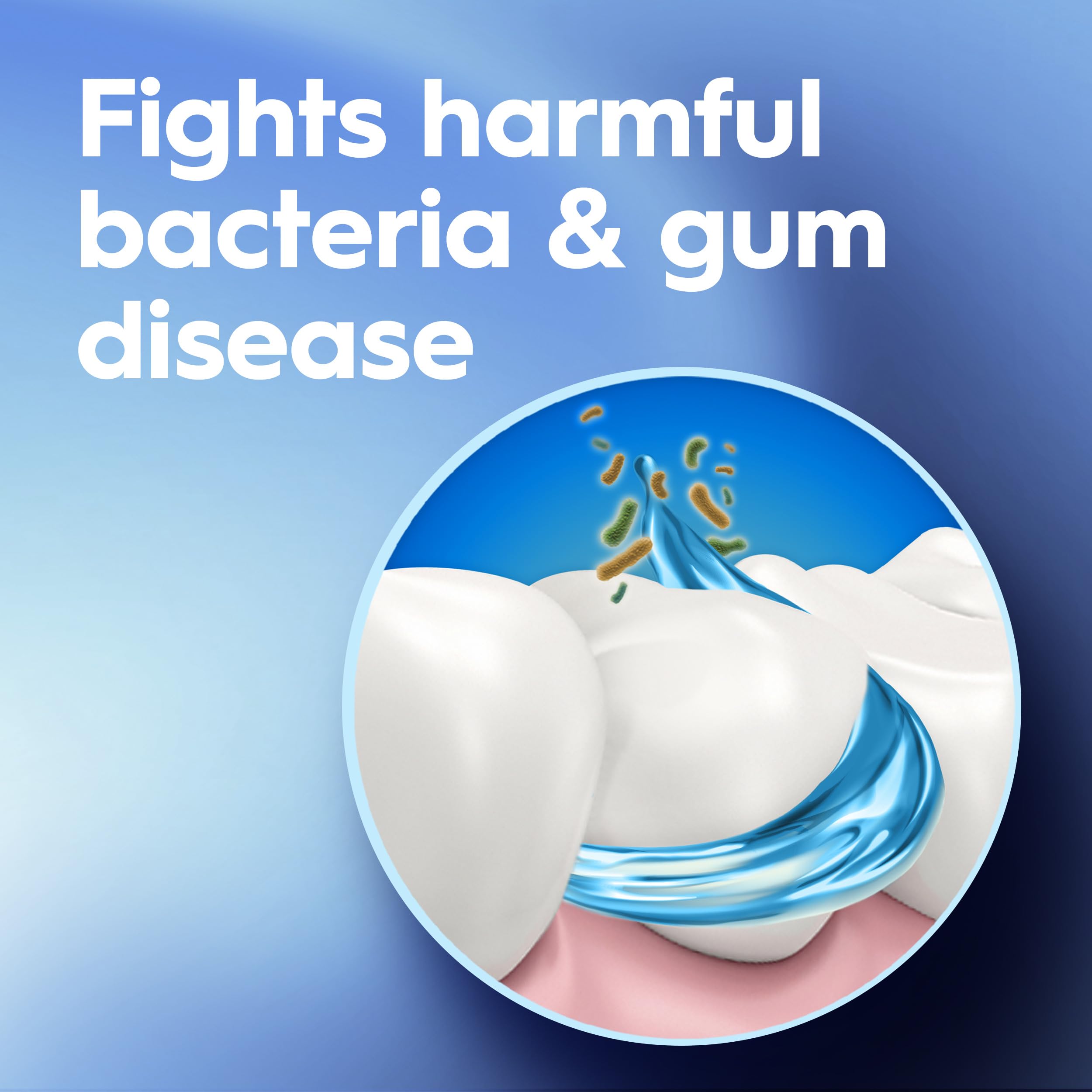 Crest Pro-Health Clinical Mouthwash label close-up highlights plaque protection claim.