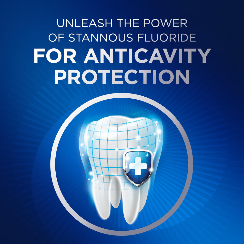 Crest Pro-Health Gum Detoxify Plus gel-foam texture illustrates 24-hour protection