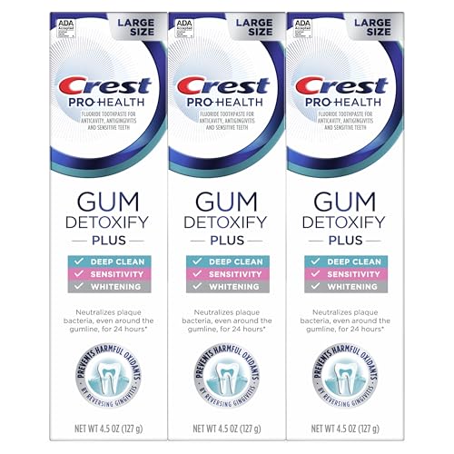 Crest Pro-Health Gum Detoxify Plus toothpaste beside a calendar for daily routine