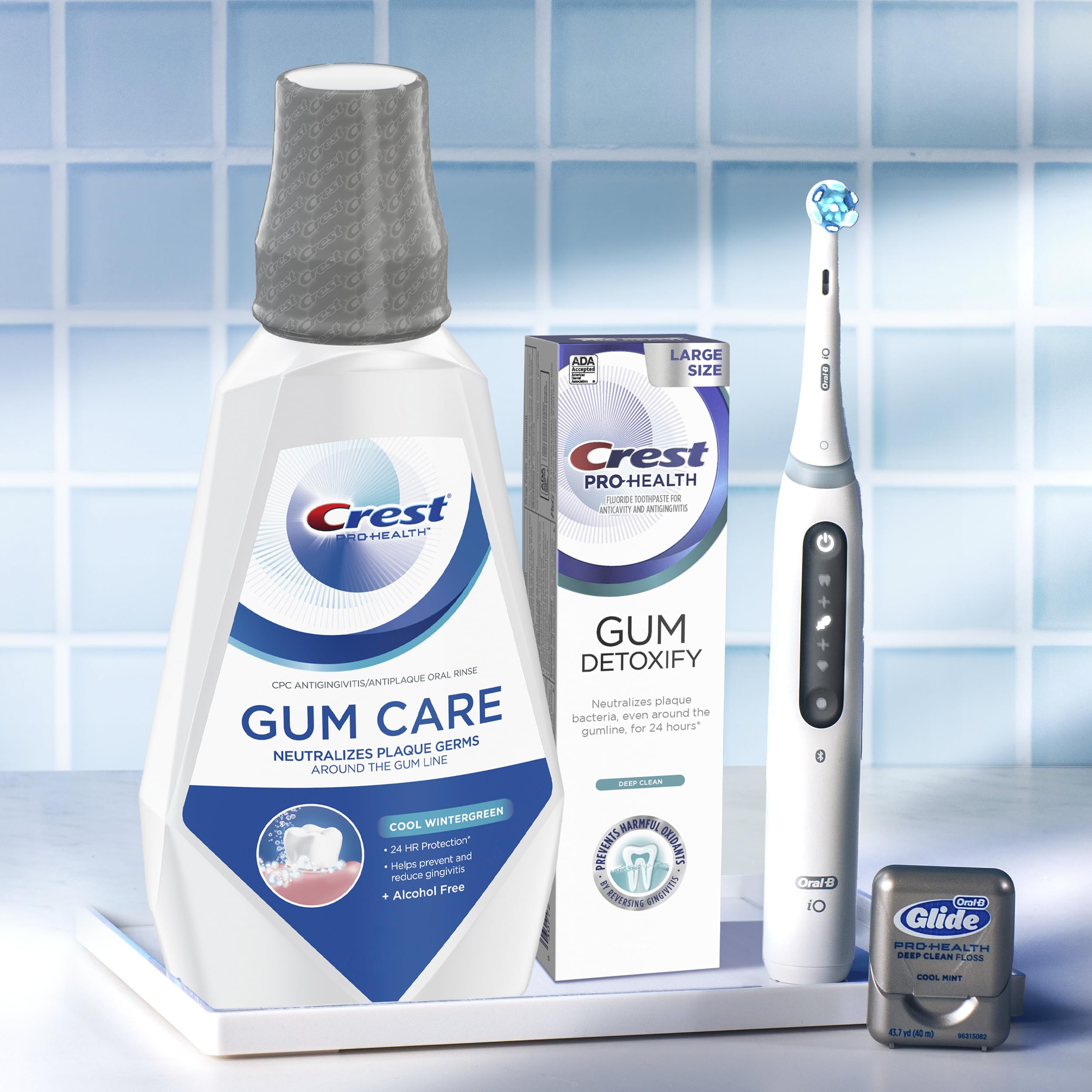 Closeup of Crest Pro-Health Mouthwash bottle cap.