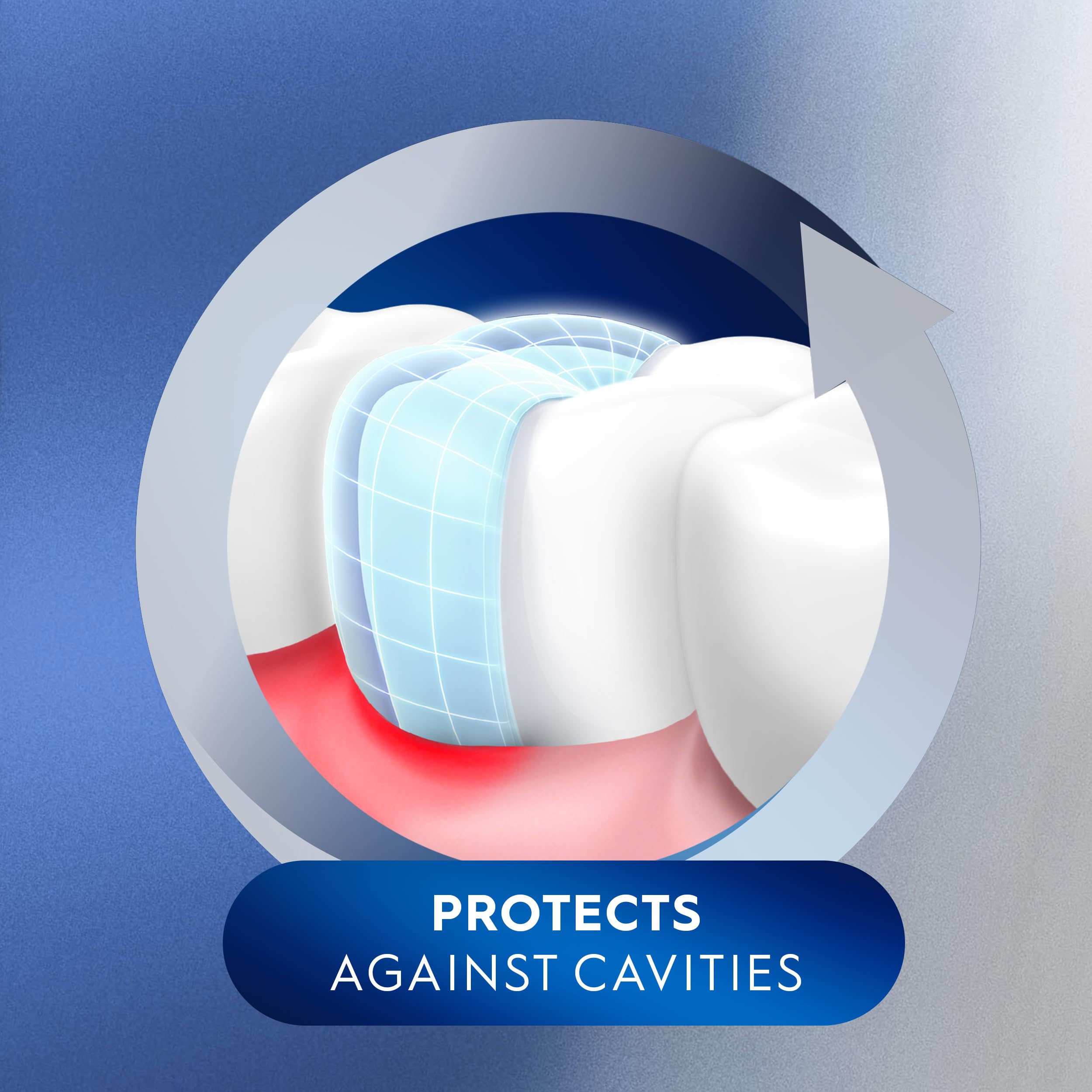 Crest Pro-Health label highlights enamel strength and fluoride protection.