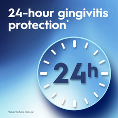 Pouring Crest Pro-Health Mouthwash for a daily gum care routine.