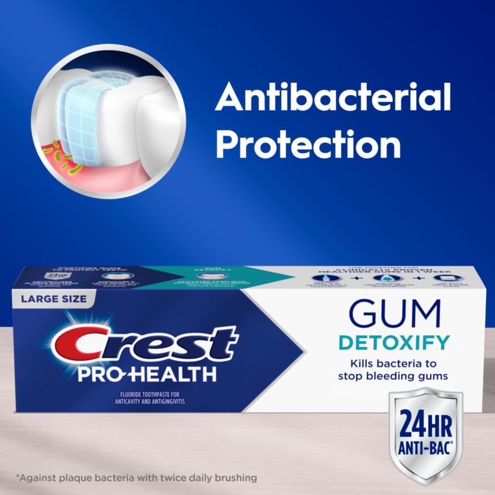 Crest Pro-Health Gum Detoxify Deep Clean image shows plaque neutralization along the gumline.