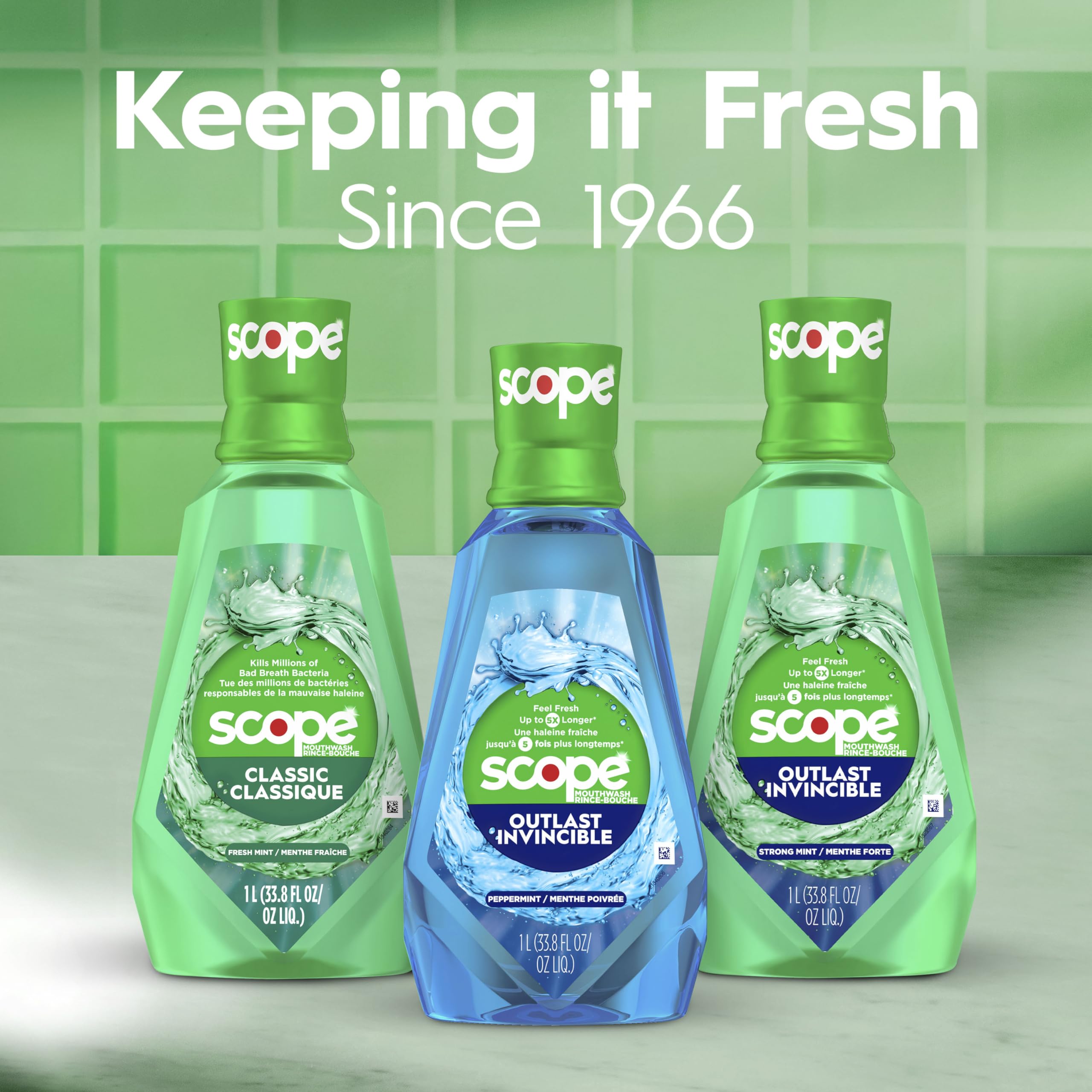 Crest Scope Classic ingredients note highlights cosmetic mouthwash status.