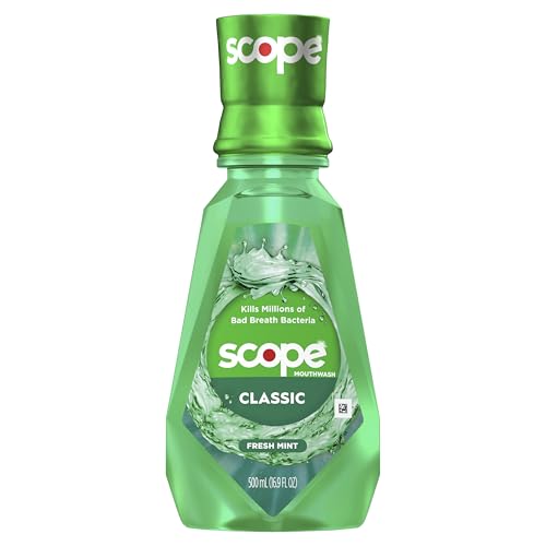 Crest Scope Classic splash in a glass hints at a quick breath-refresh ritual.