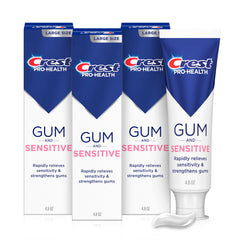 Crest Sensitive and Gum toothpaste 3-pack pack shot showing value and daily protection