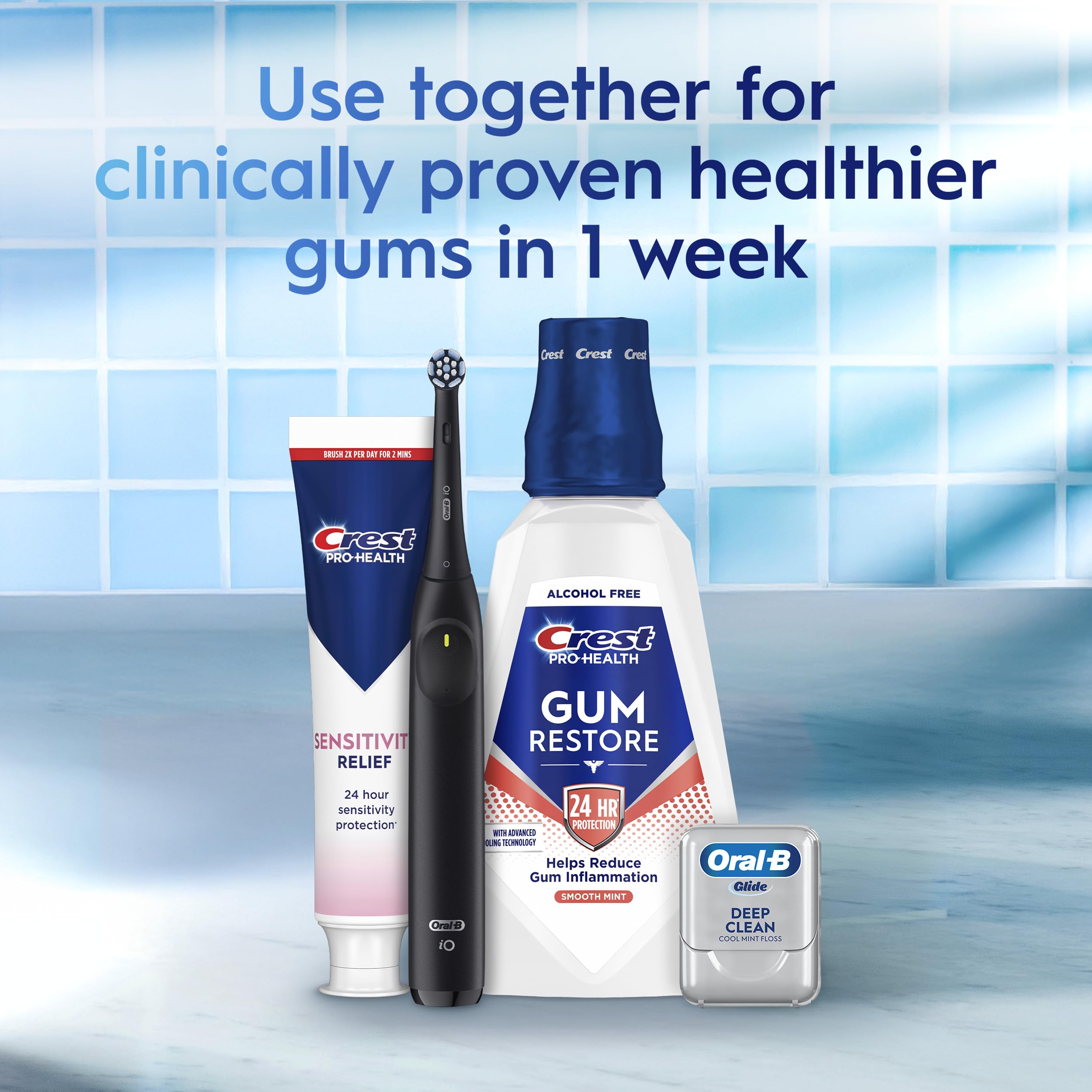 Crest Sensitivity Relief toothpaste being applied to a toothbrush showing easy use.